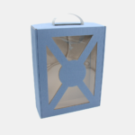 Pudełko prezentowe z okienkiem, 9.4x25.7x35cm, W26 P120, niebieskie